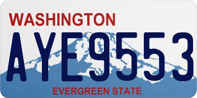 WA license plate AYE9553