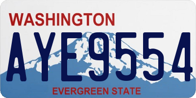 WA license plate AYE9554