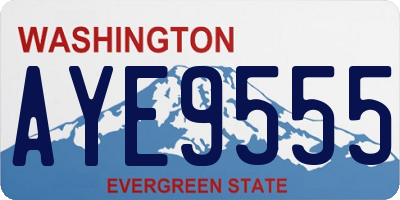 WA license plate AYE9555