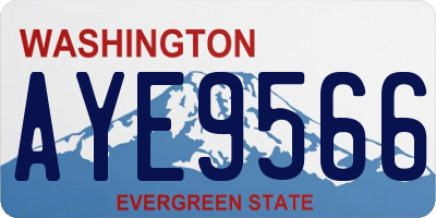 WA license plate AYE9566