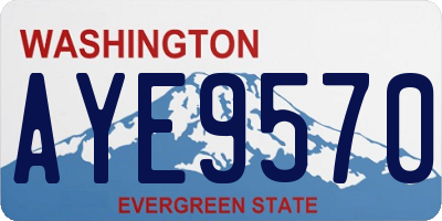 WA license plate AYE9570