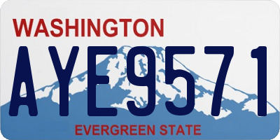 WA license plate AYE9571