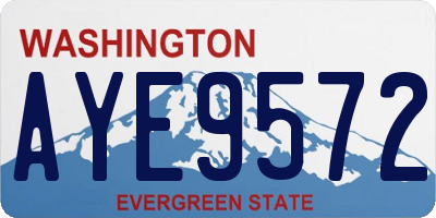 WA license plate AYE9572