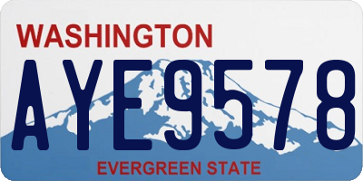 WA license plate AYE9578