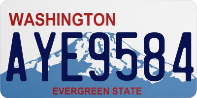 WA license plate AYE9584