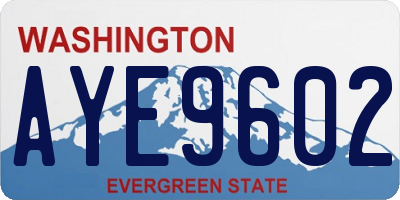 WA license plate AYE9602