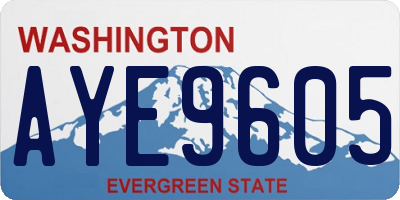WA license plate AYE9605