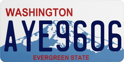 WA license plate AYE9606