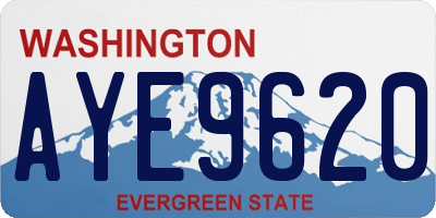 WA license plate AYE9620