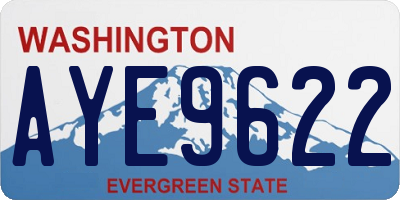 WA license plate AYE9622