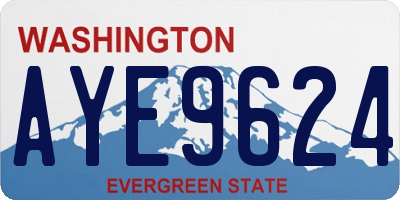 WA license plate AYE9624