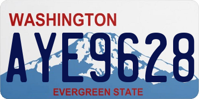 WA license plate AYE9628