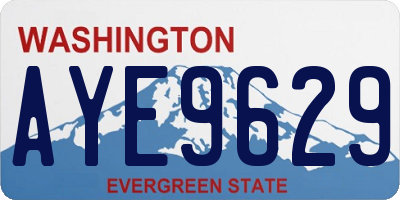 WA license plate AYE9629