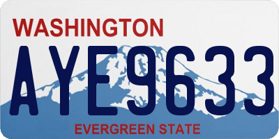 WA license plate AYE9633