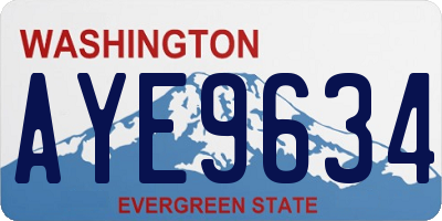 WA license plate AYE9634