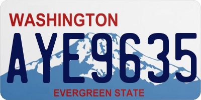 WA license plate AYE9635