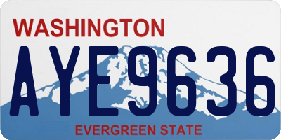 WA license plate AYE9636