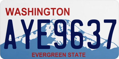 WA license plate AYE9637