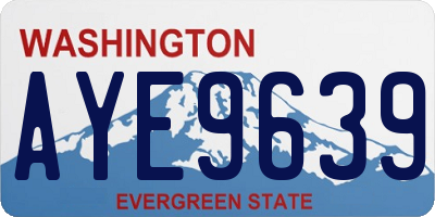 WA license plate AYE9639