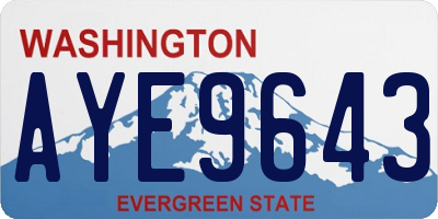 WA license plate AYE9643