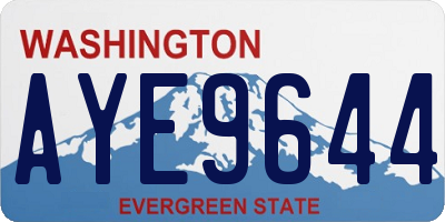 WA license plate AYE9644