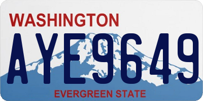 WA license plate AYE9649