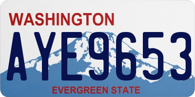 WA license plate AYE9653
