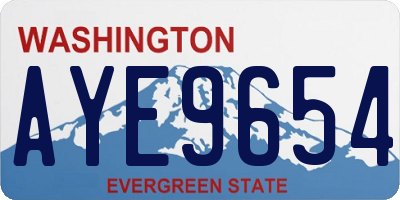 WA license plate AYE9654