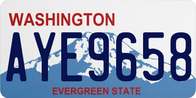 WA license plate AYE9658