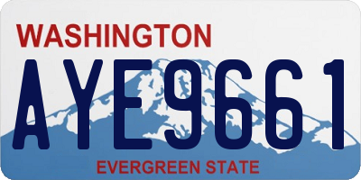 WA license plate AYE9661