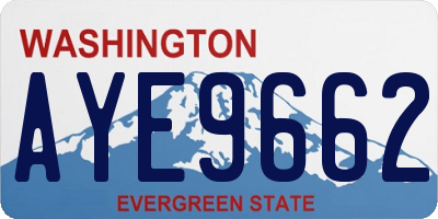 WA license plate AYE9662
