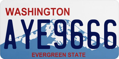 WA license plate AYE9666