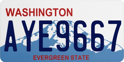 WA license plate AYE9667