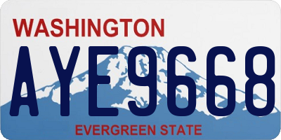 WA license plate AYE9668