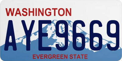 WA license plate AYE9669