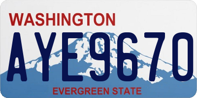 WA license plate AYE9670