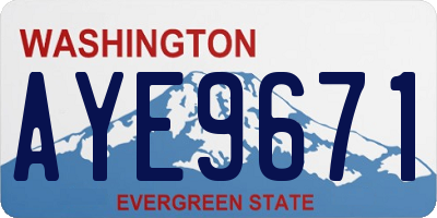 WA license plate AYE9671