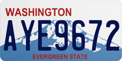 WA license plate AYE9672