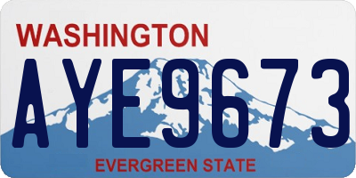WA license plate AYE9673