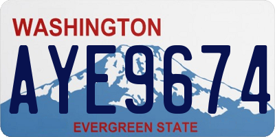 WA license plate AYE9674