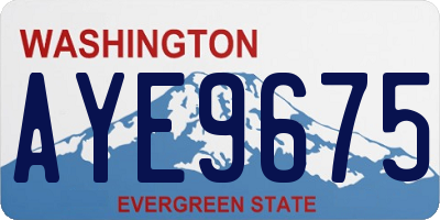 WA license plate AYE9675