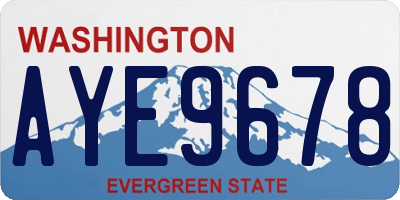 WA license plate AYE9678