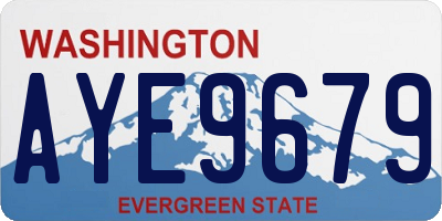 WA license plate AYE9679