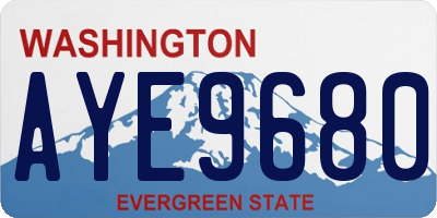 WA license plate AYE9680