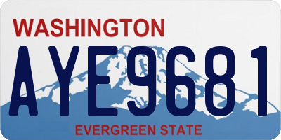 WA license plate AYE9681