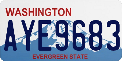 WA license plate AYE9683