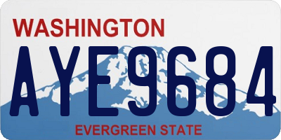 WA license plate AYE9684