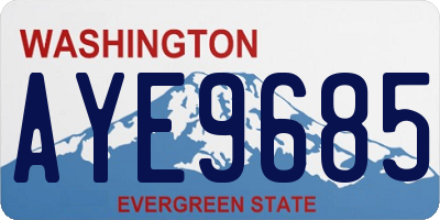 WA license plate AYE9685
