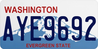 WA license plate AYE9692
