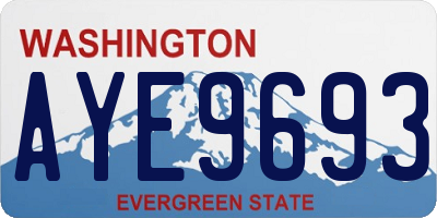 WA license plate AYE9693